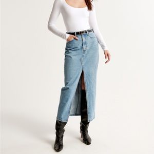 Abercrombie & Fitch Denim Maxi Skirt